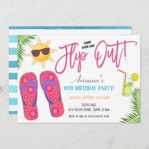 Pool Party Flip Flop Invitation