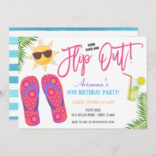 Pool Party Flip Flop Invitation
