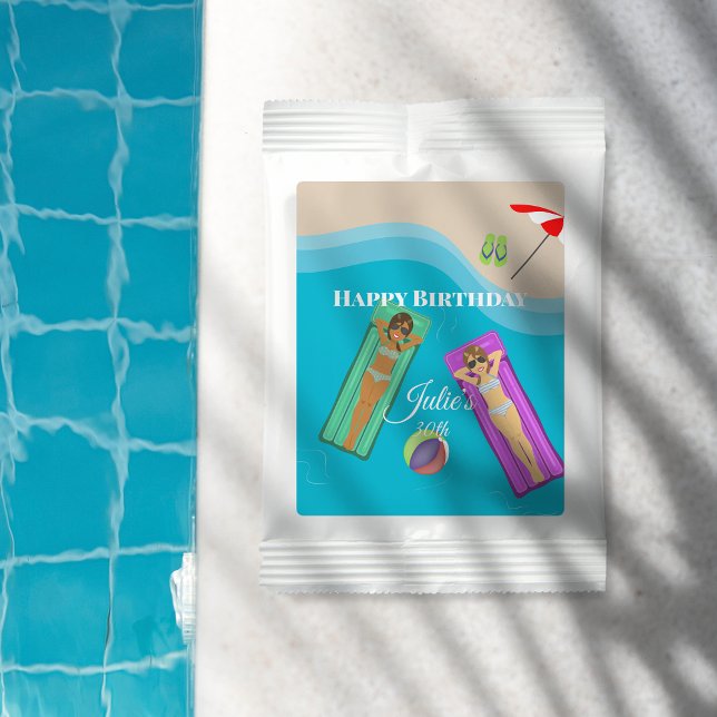 Pool Party for 30th Birthday Favor Lemonade Drink Mix (Creator Uploaded)