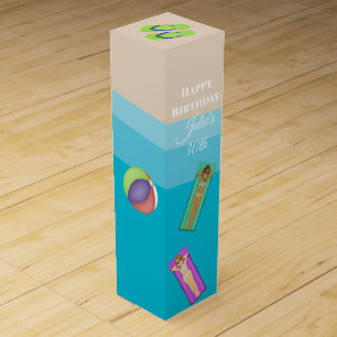 Pool Party for 30th Birthday Wine Box