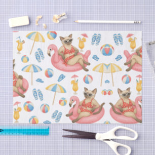 Pool Party for Siamese Cat lovers Tissue Paper