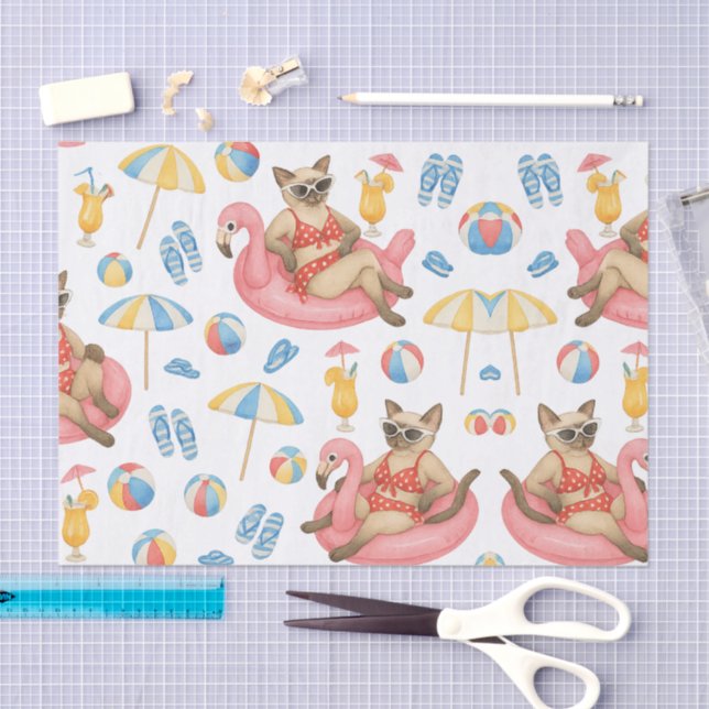 Pool Party for Siamese Cat lovers  Tissue Paper (Craft)