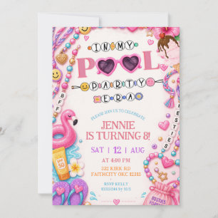 pool party friendship bracelet invitation