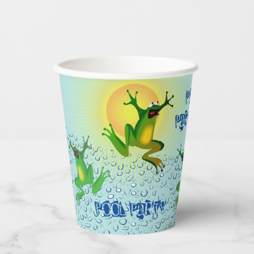 Pool Party Frogs Paper Cups