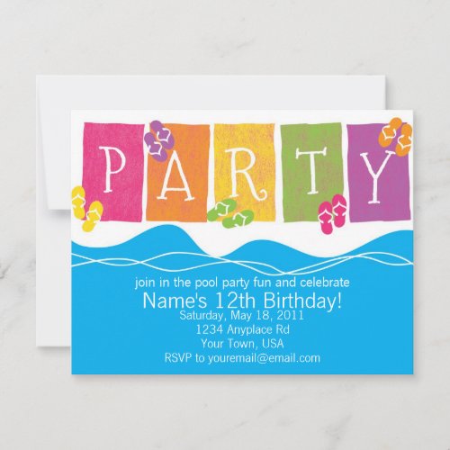 Pool Party Fun Invitation