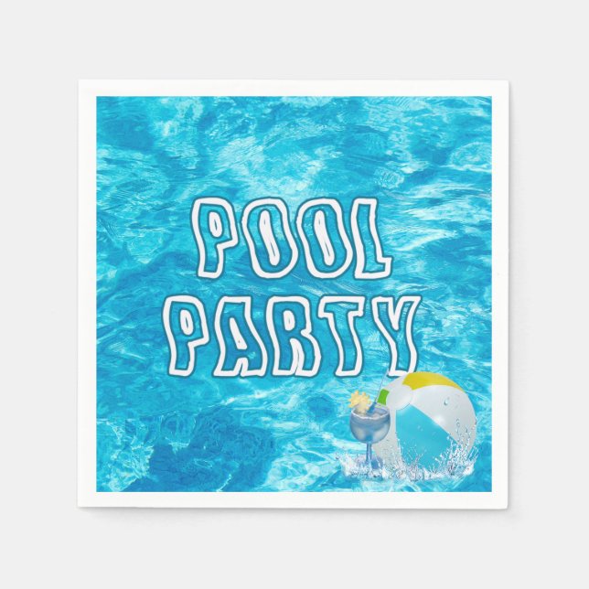 Pool Party Fun Napkins (Front)