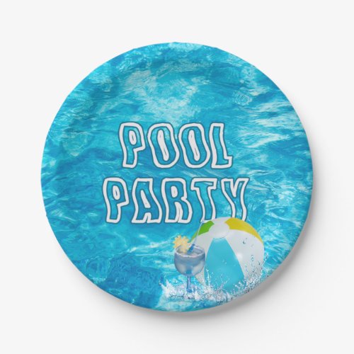 Pool Party Fun Paper Plate