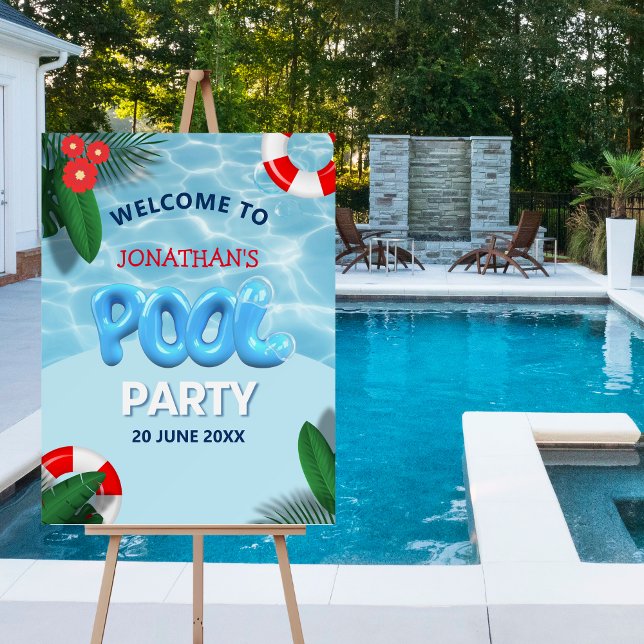 Pool Party fun Summer Birthday Foam Board (Creator Uploaded)