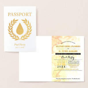 Pool Party Gold Foil Passport Foil Card