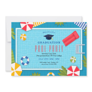 Pool Party Graduation Invitation