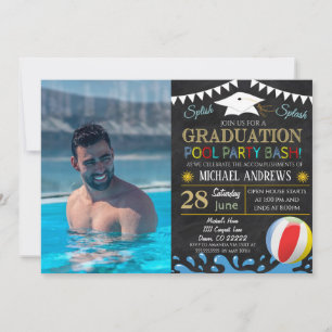 Pool Party Graduation Invitation