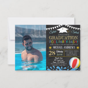 Pool Party Graduation Invitation