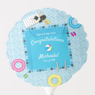 Pool Party Graduation Party Balloon