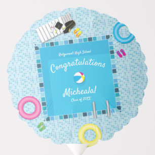 Pool Party Graduation Party Balloon