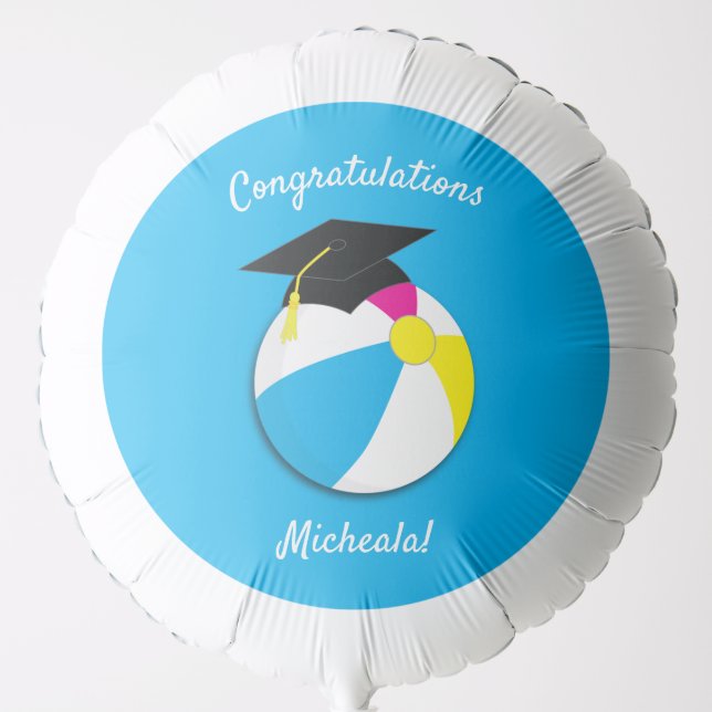 Pool Party Graduation Party Balloon (Front)