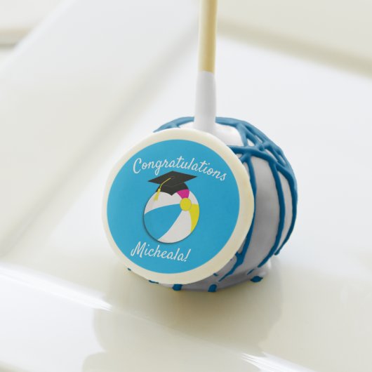 Pool Party Graduation Party Cake Pops (Front Insitu)
