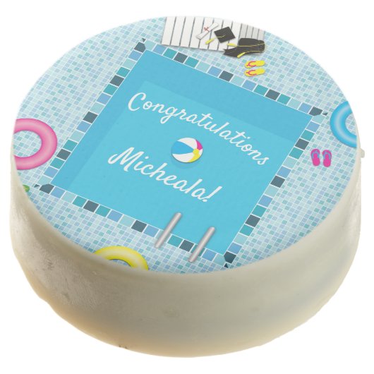 Pool Party Graduation Party Chocolate Covered Oreo (Angled)