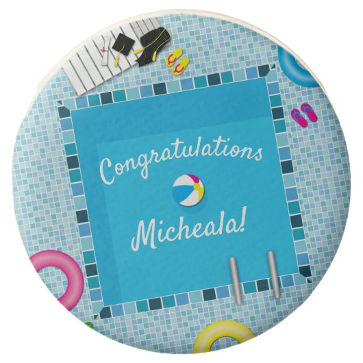Pool Party Graduation Party Chocolate Covered Oreo (Front)