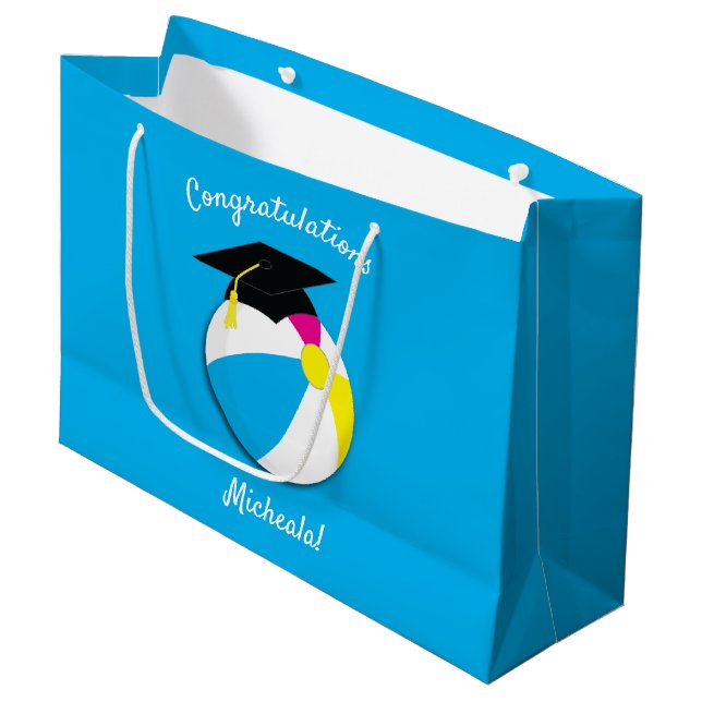 Pool Party Graduation Party Large Gift Bag (Front Angled)