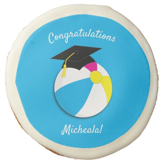 Pool Party Graduation Party Sugar Cookie (Front)