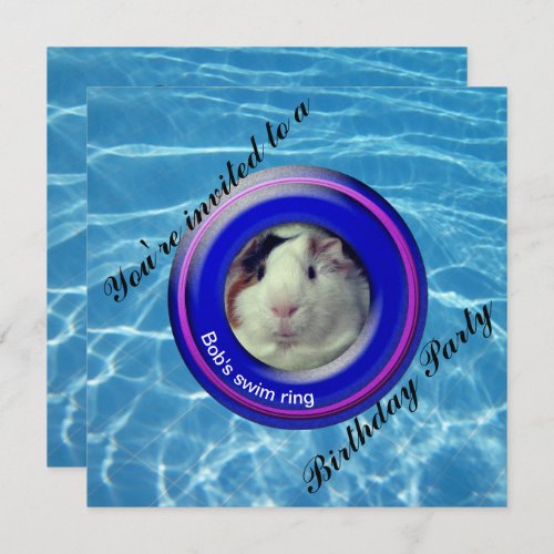 Pool party guinea pig invitation