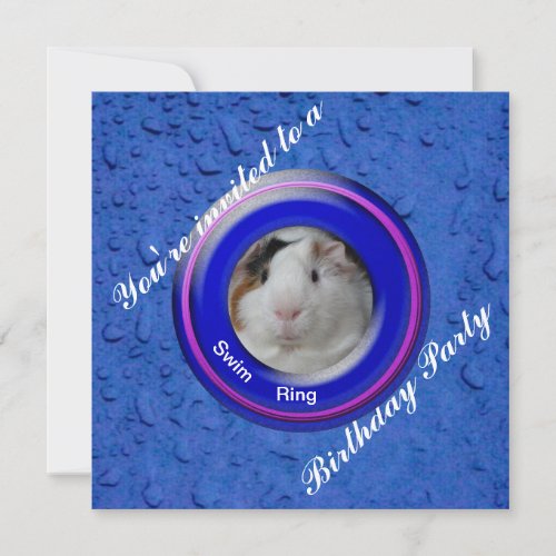 Pool party guinea pig invitation