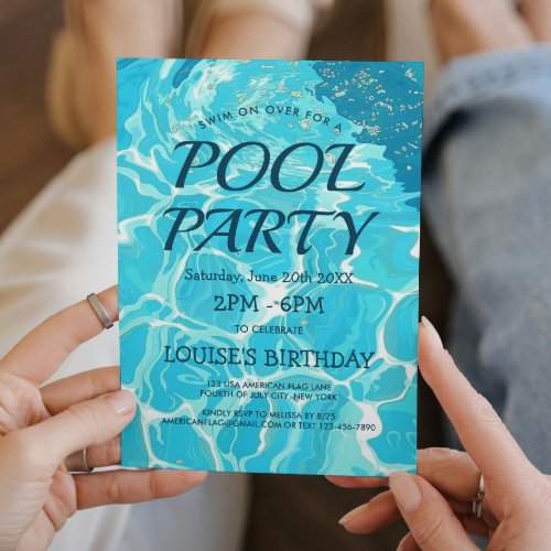 Pool Party I Light Blue Water Invitation