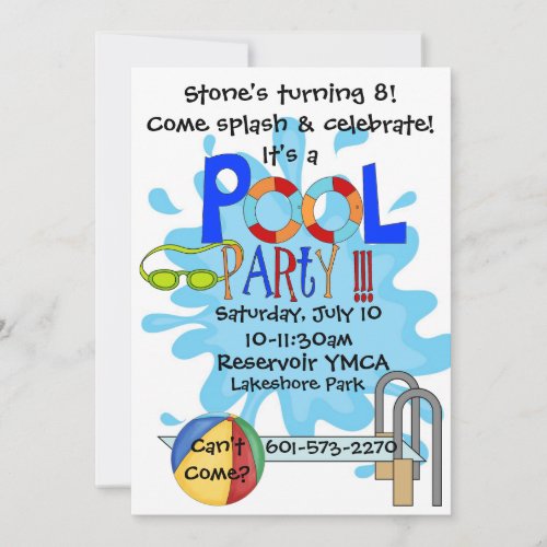 Pool Party Invitation