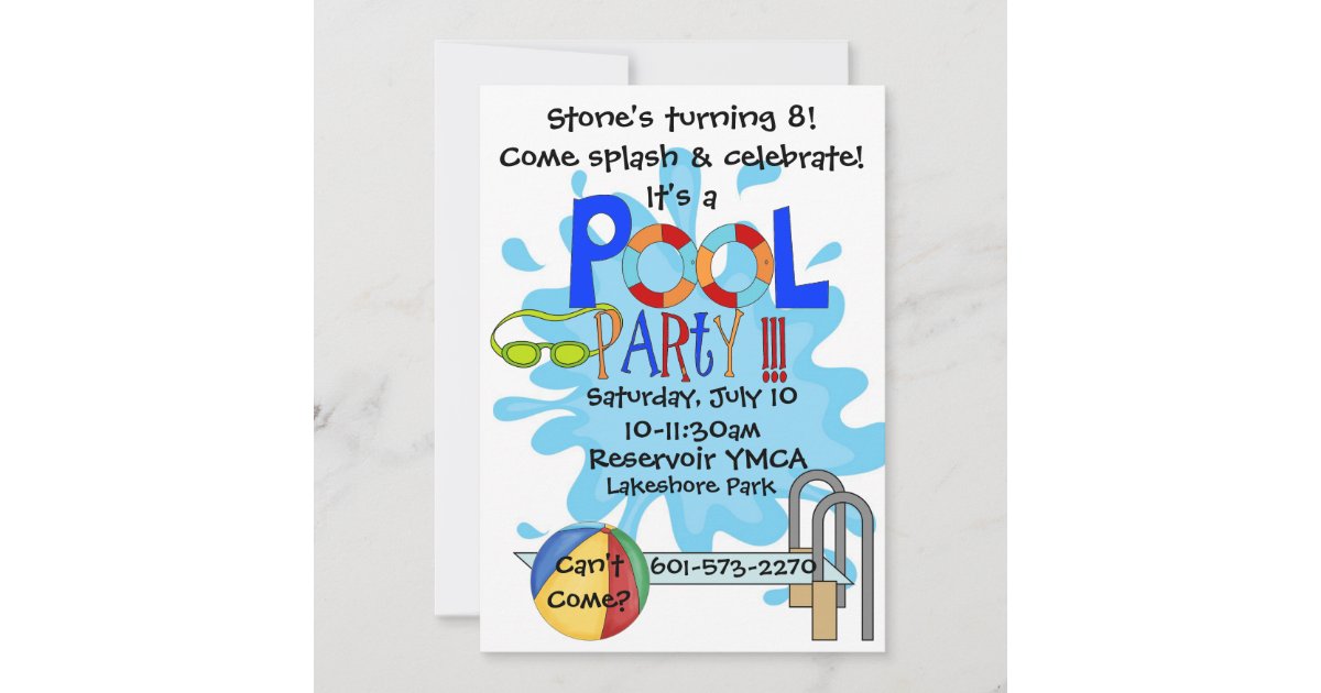 Pool Party Invitation | Zazzle