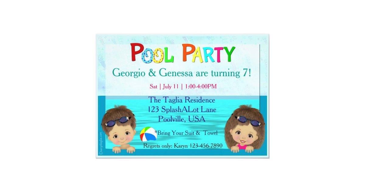 Pool Party Invitation | Zazzle.com