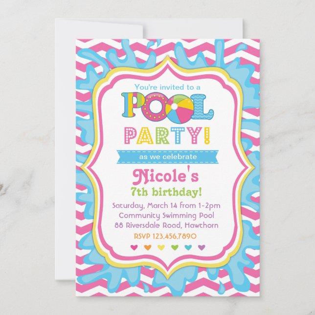 Pool Party Invitation (Front)