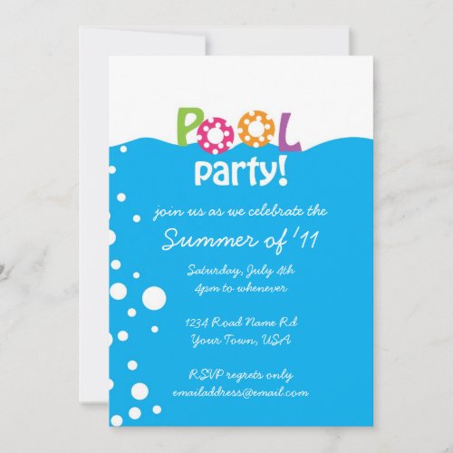 Pool Party Custom Announcements