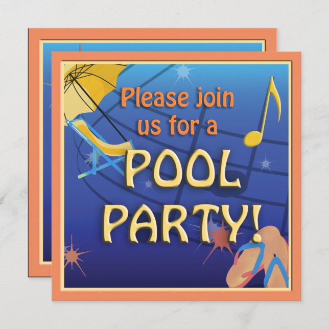 Pool Party Invitation (Front/Back)