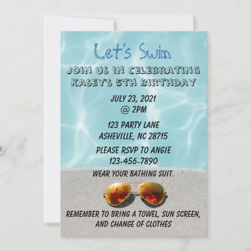 Pool Party Invitation