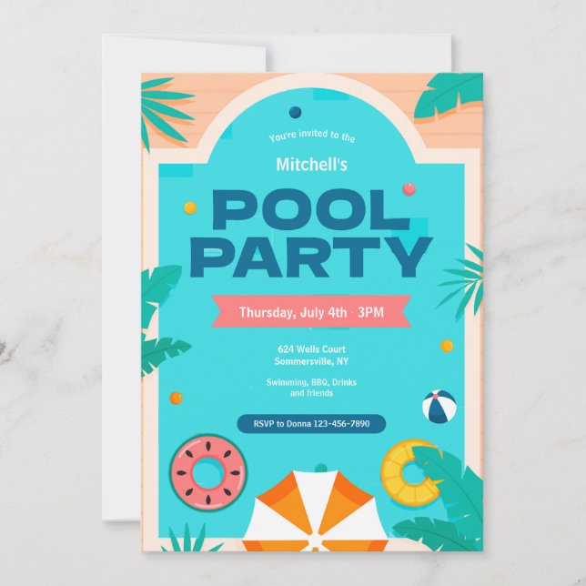 Pool Party Invitation (Front)