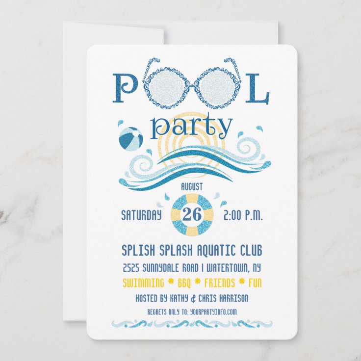 Pool Party Invitation | Zazzle