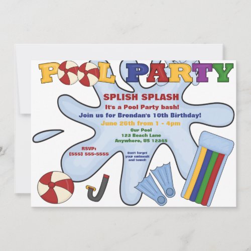 Pool Party Invitation