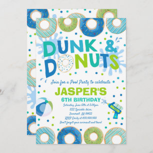 Pool Party Invitation Dunk And Donuts Pool Party