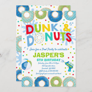 Pool Party Invitation Dunk And Donuts Pool Party