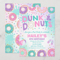 Pool Party Invitation Dunk And Donuts Pool Party