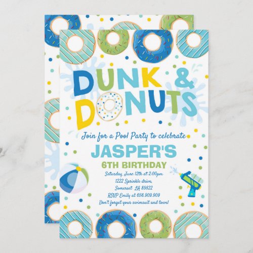 Pool Party Invitation Dunk And Donuts Pool Party