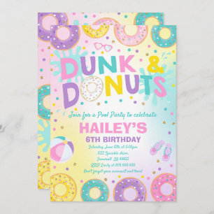 Pool Party Invitation Dunk And Donuts Pool Party