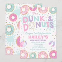 Pool Party Invitation Dunk And Donuts Pool Party