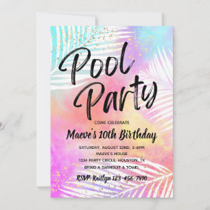 Pool Party Invitation Pool Party Birthday