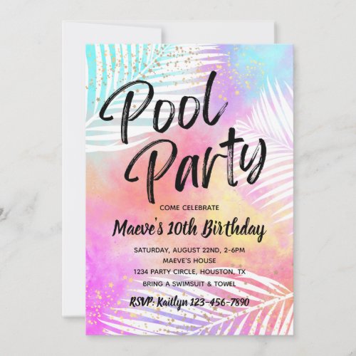Pool Party Invitation  Pool Party Birthday