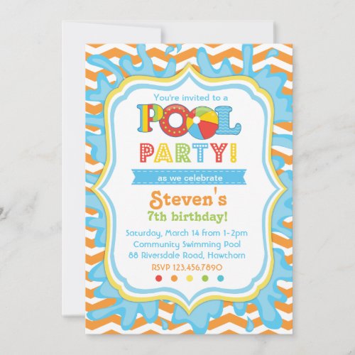 Pool Party Invitation / Pool party Invite