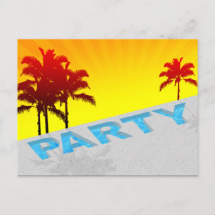 pool party invitation postcard