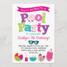 Pool Party Invitation - Summer Birthday Pool Party