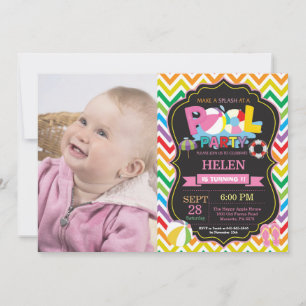 Pool Party Invitation Summer Splish Splash Girl