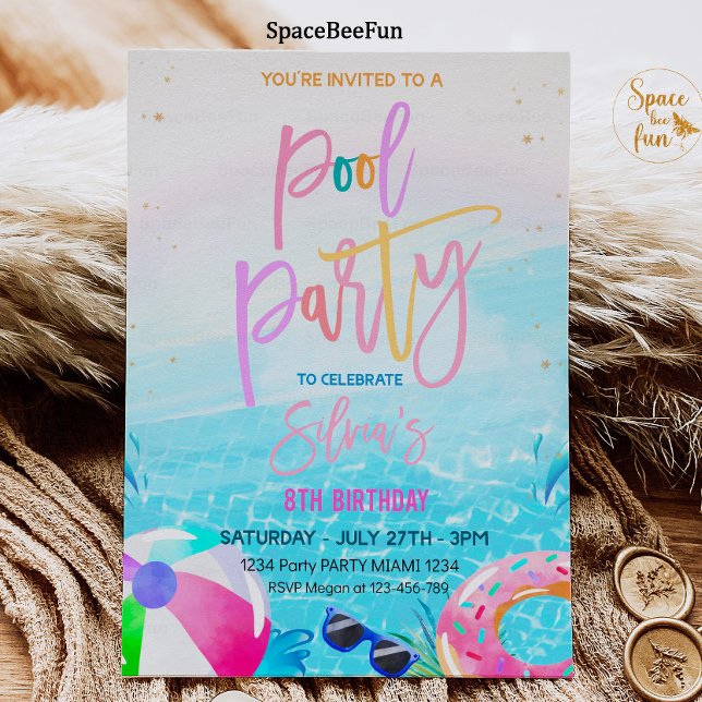 Pool Party Invitation Tropical party Pool Party  (Creator Uploaded)